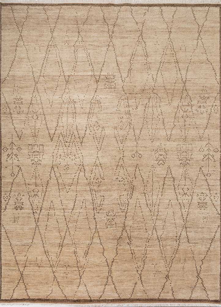 manifest beige and brown wool hand knotted Rug - HeadShot