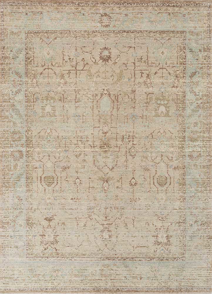 viscaya beige and brown wool hand knotted Rug - HeadShot