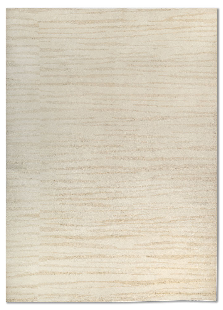 aprezo ivory wool hand knotted Rug - HeadShot