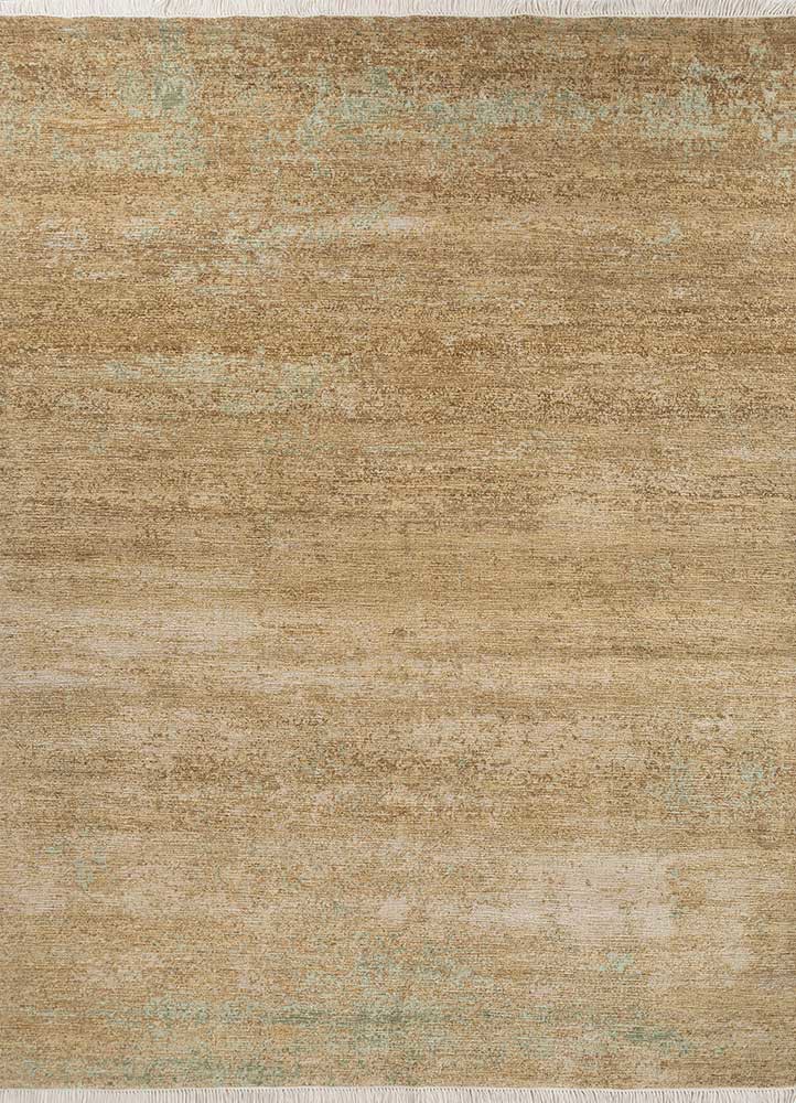  gold wool hand knotted Rug