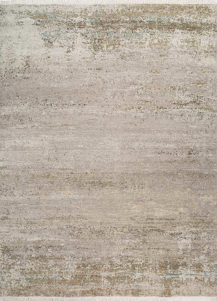 ivory wool hand knotted Rug
