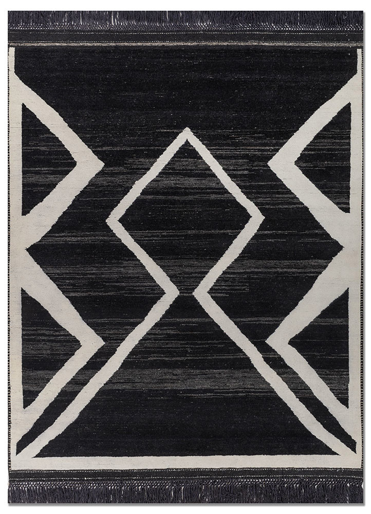 zuri ivory wool hand knotted Rug - HeadShot