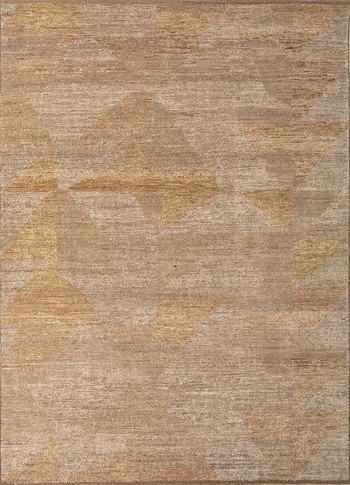 blythe beige and brown wool hand knotted Rug - HeadShot