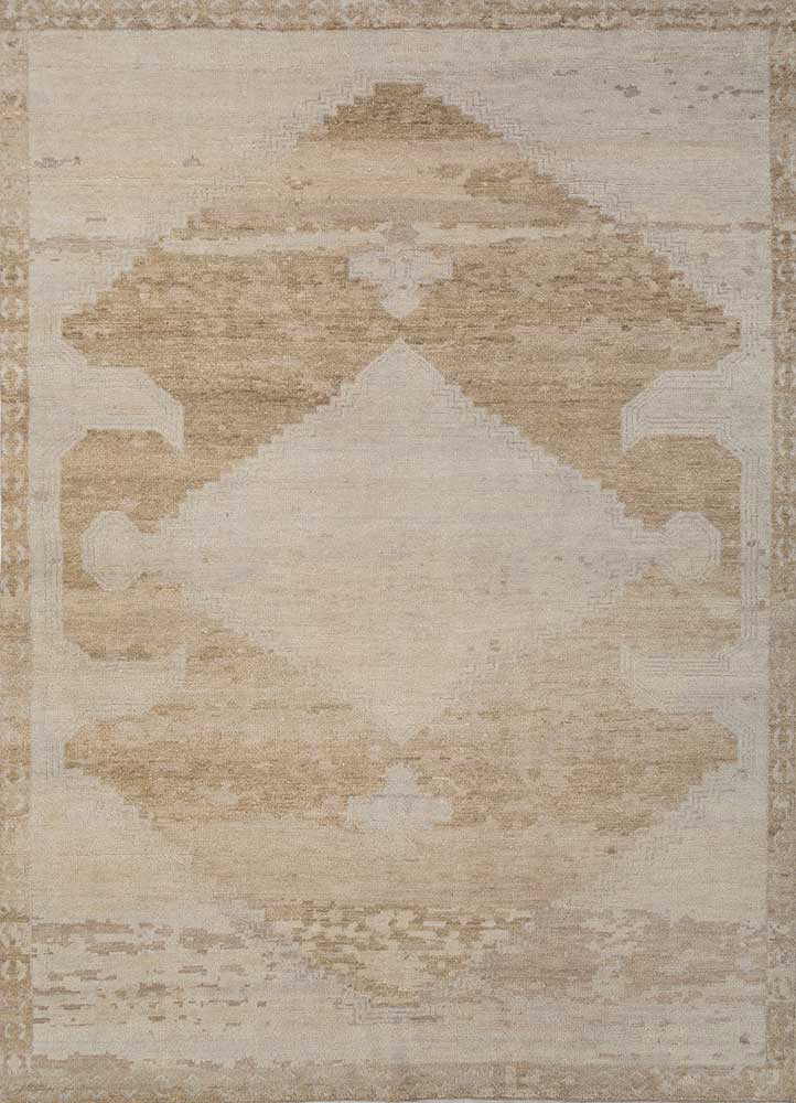 thyme grey and black wool hand knotted Rug - HeadShot