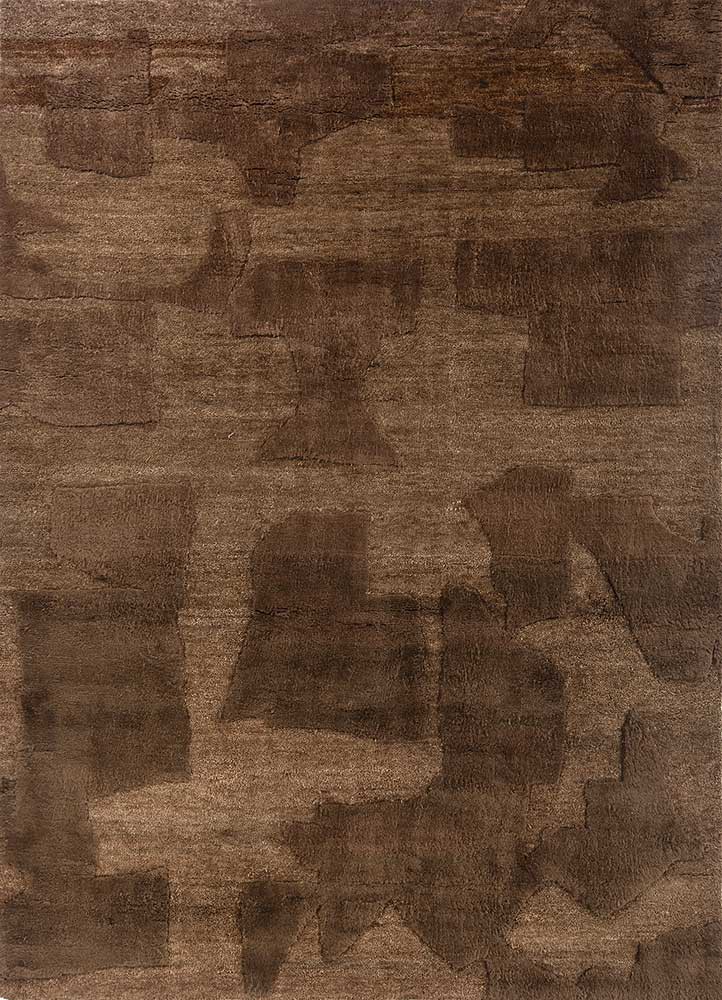 zuri beige and brown wool hand knotted Rug