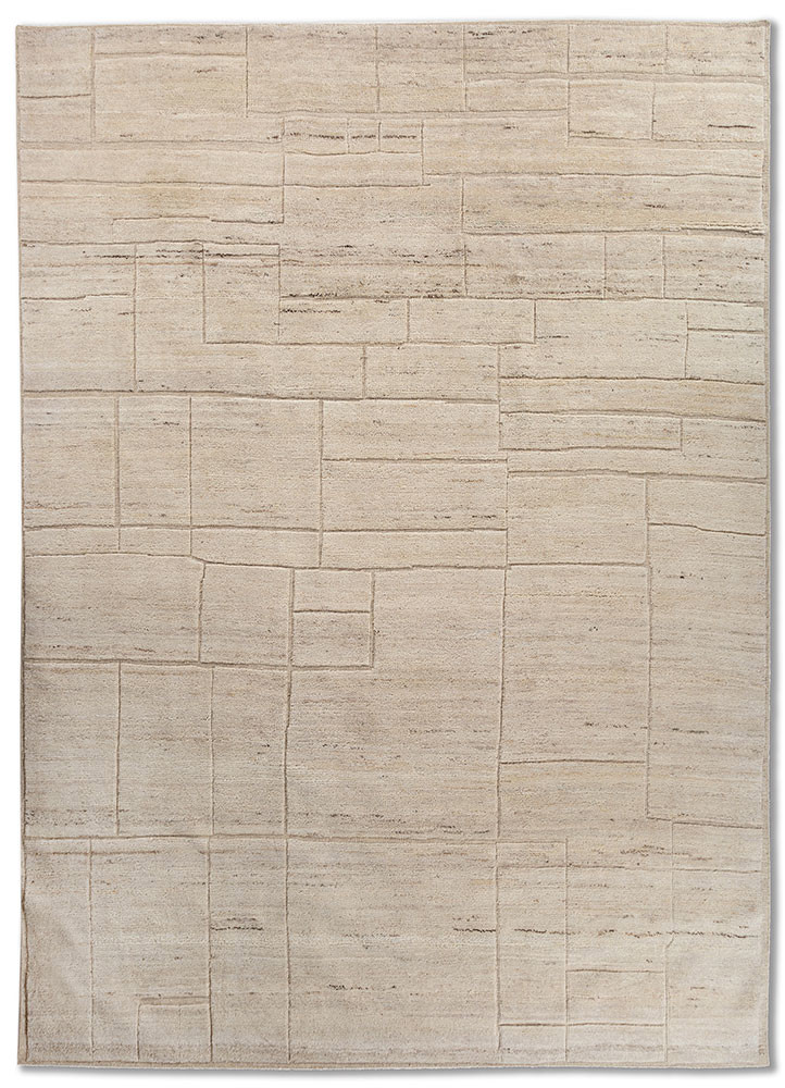 zuri ivory wool hand knotted Rug - HeadShot