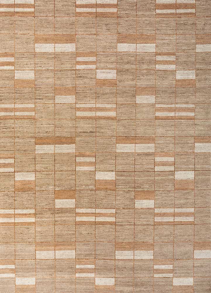 blythe beige and brown wool hand knotted Rug - HeadShot