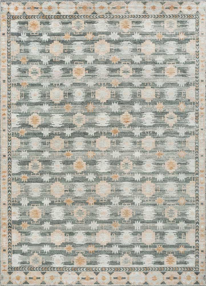 erbe green wool hand knotted Rug - HeadShot erbe green wool hand knotted Rug - HeadShot
