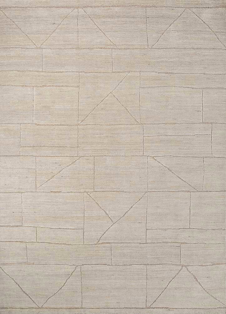 thyme ivory wool hand knotted Rug - HeadShot