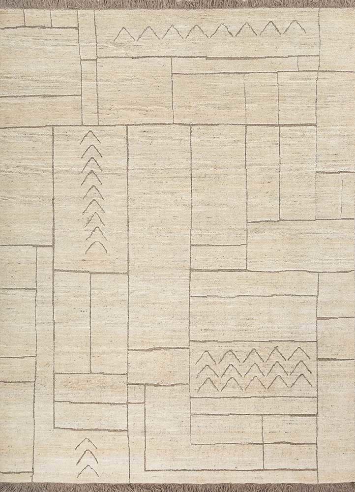 thyme ivory wool hand knotted Rug - HeadShot