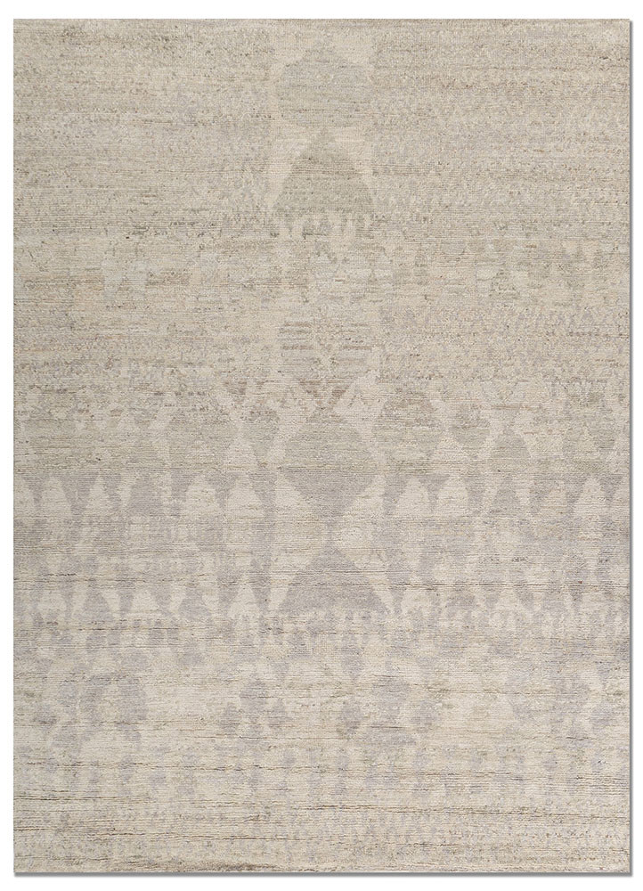 thyme ivory wool hand knotted Rug - HeadShot