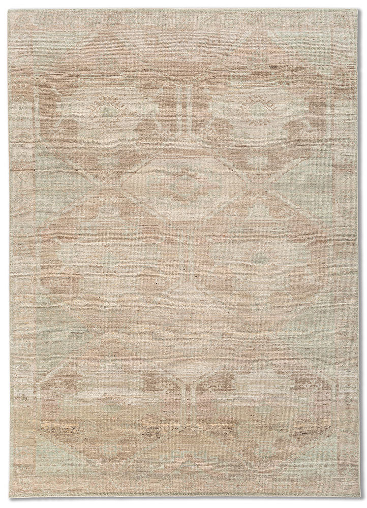 thyme beige and brown wool hand knotted Rug - HeadShot thyme beige and brown wool hand knotted Rug - HeadShot