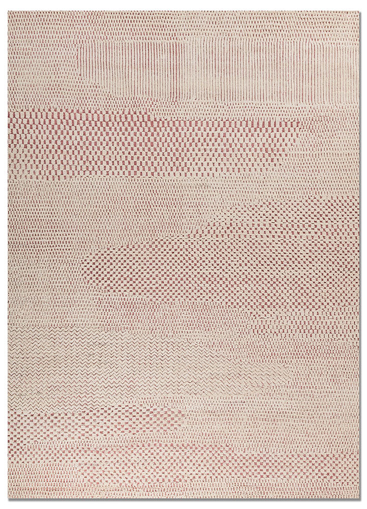 entropy red and orange wool hand knotted Rug - HeadShot