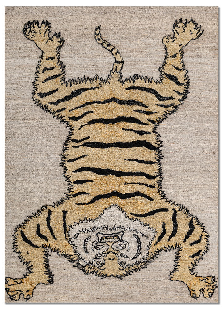 aprezo gold wool hand knotted Rug - HeadShot