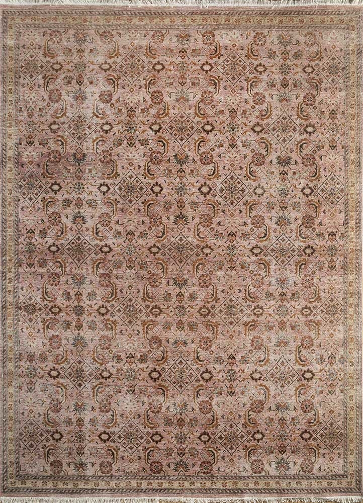 someplace in time red and orange afghan wool hand knotted Rug - HeadShot