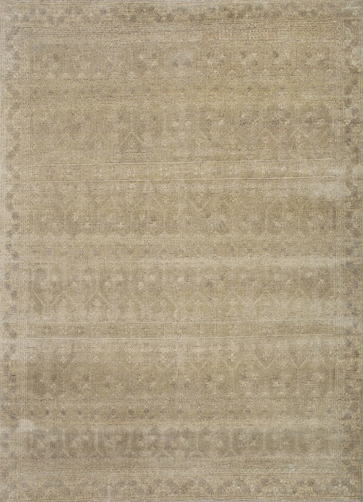erbe green wool hand knotted Rug - HeadShot
