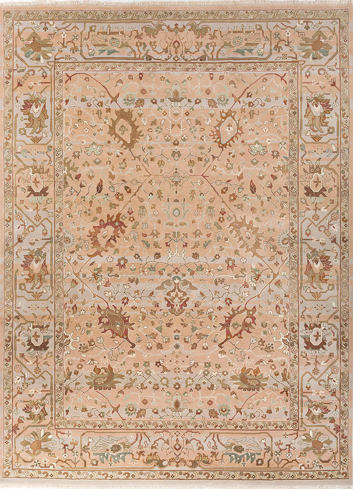 aprezo blue viscose hand knotted Rug - HeadShot