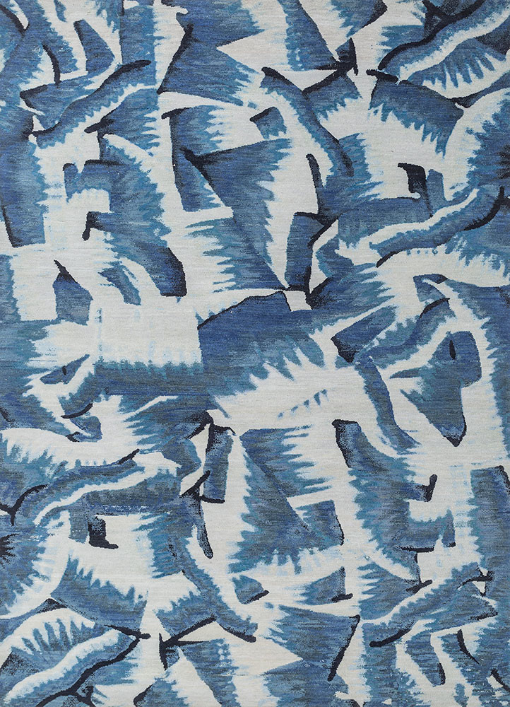 aprezo blue wool hand knotted Rug - HeadShot aprezo blue wool hand knotted Rug - HeadShot