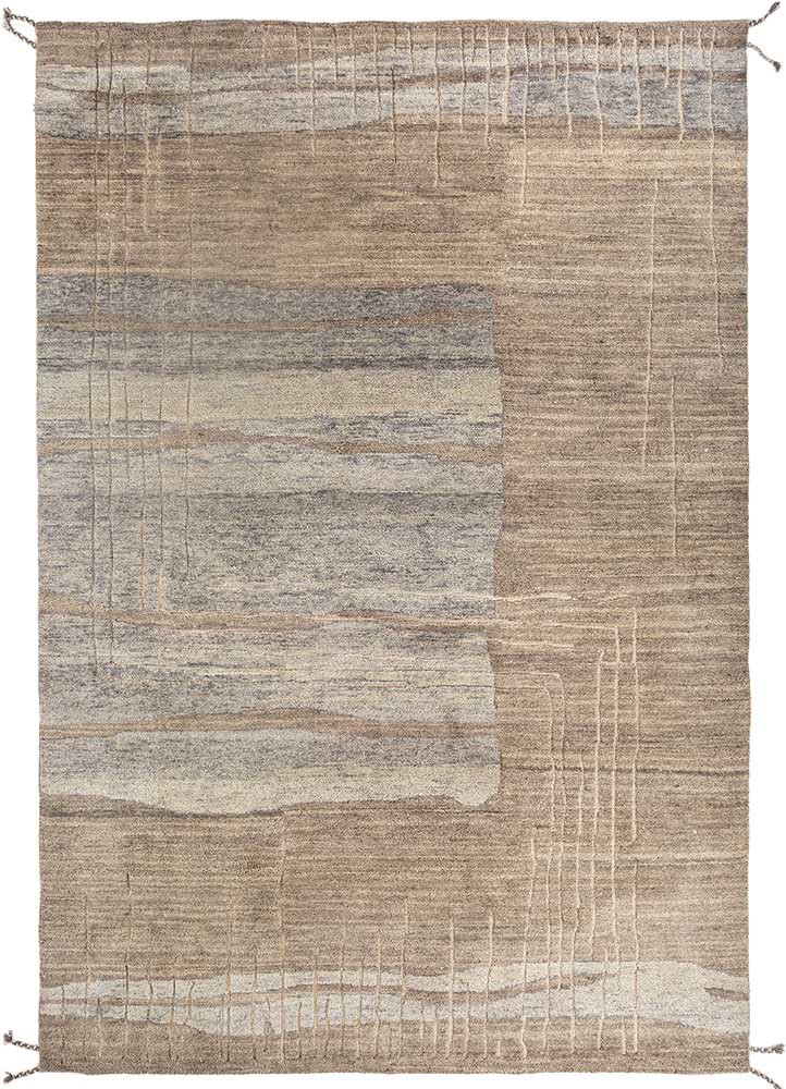 brahmaand grey and black wool hand knotted Rug - HeadShot