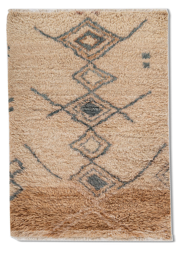 aprezo beige and brown wool hand knotted Rug - HeadShot aprezo beige and brown wool hand knotted Rug - HeadShot