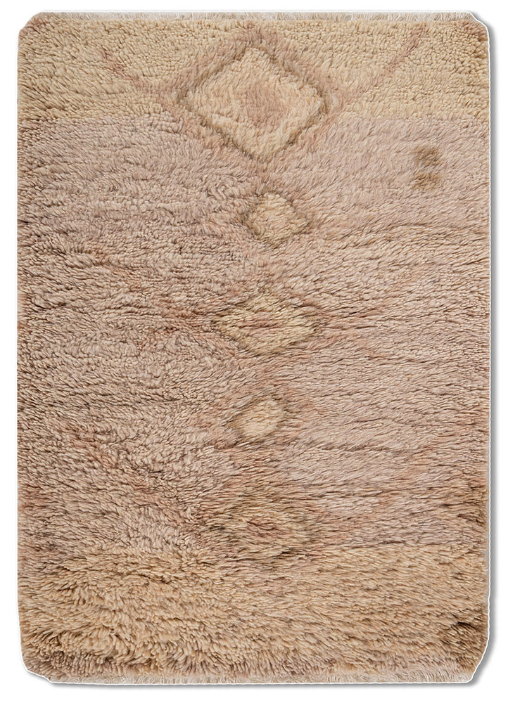 aprezo pink and purple wool hand knotted Rug - HeadShot