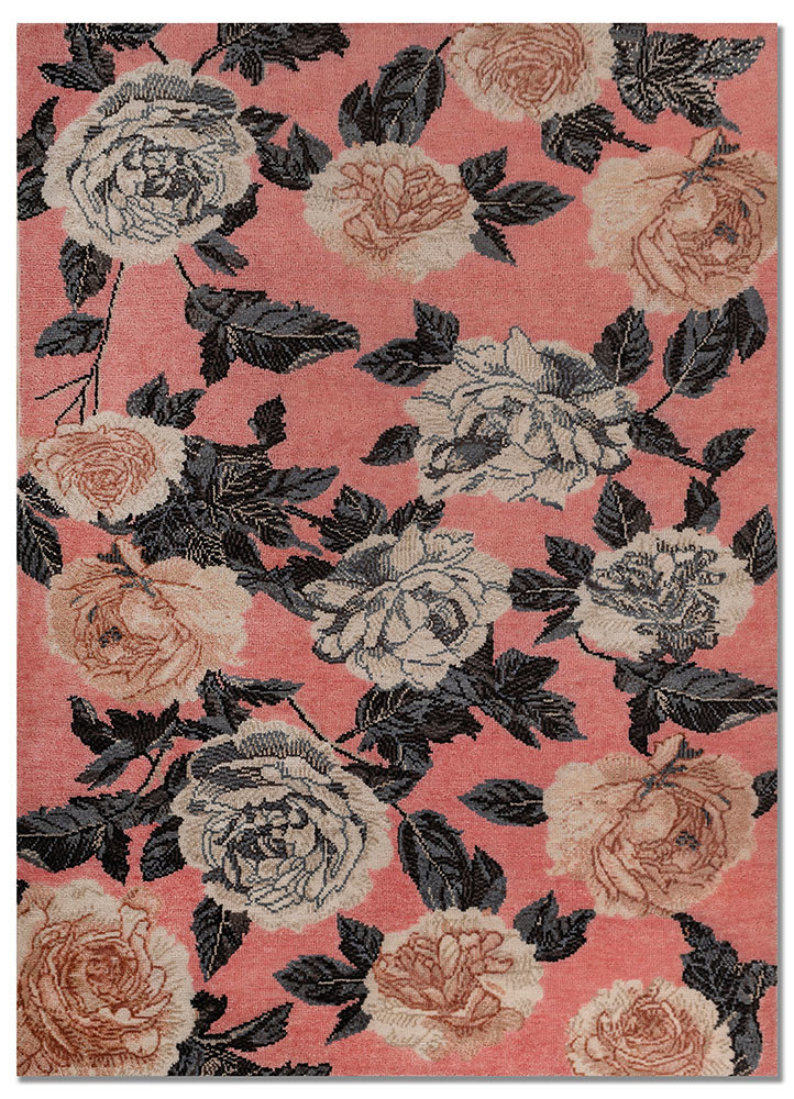 aprezo pink wool hand knotted Rug - HeadShot aprezo pink wool hand knotted Rug - HeadShot