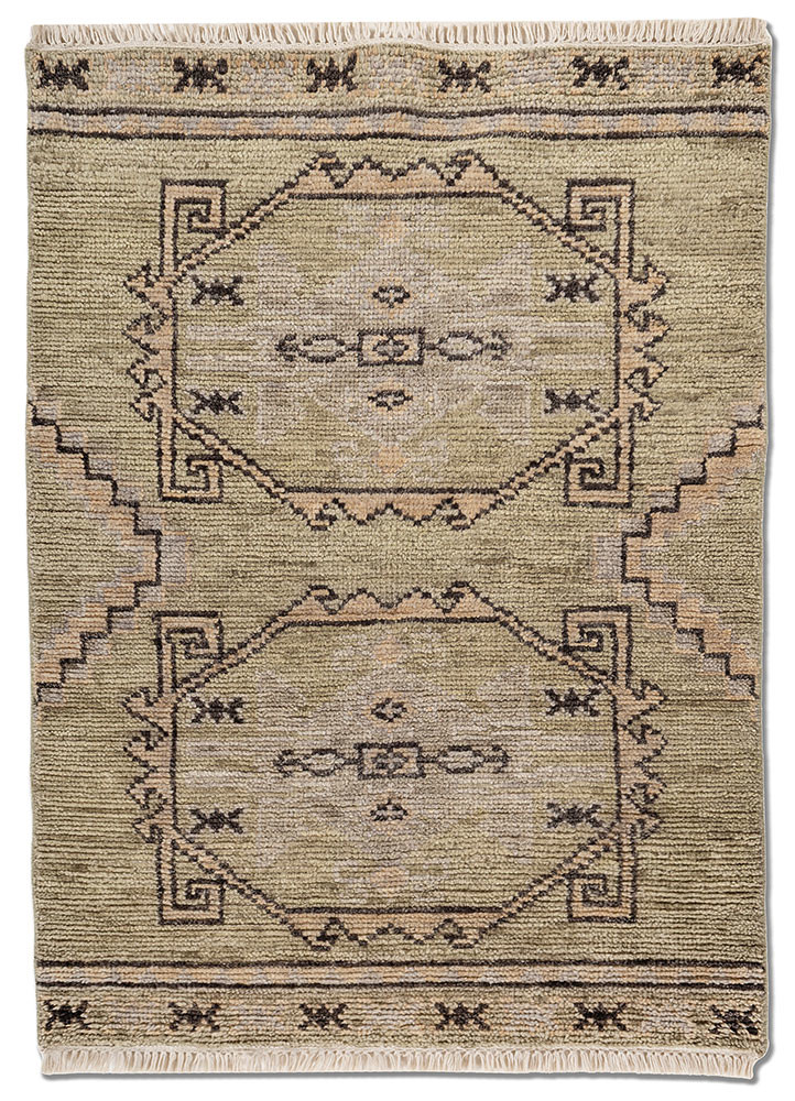 thyme green wool hand knotted Rug - HeadShot thyme green wool hand knotted Rug - HeadShot