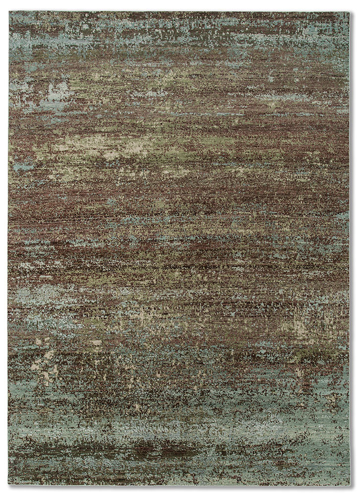 ivory ivory wool and silk hand knotted Rug