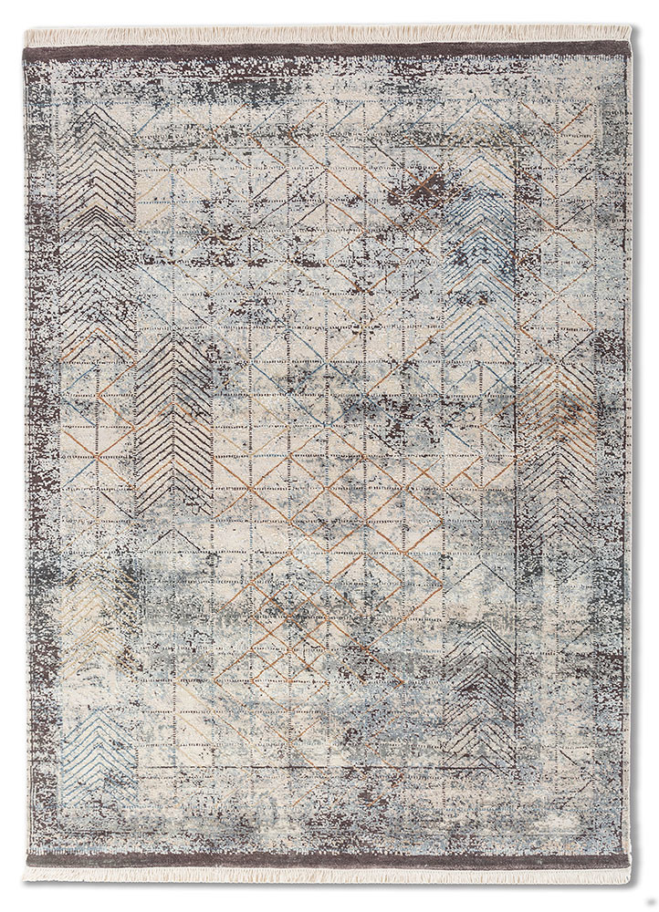 entropy blue wool and silk hand knotted Rug - HeadShot entropy blue wool and silk hand knotted Rug - HeadShot