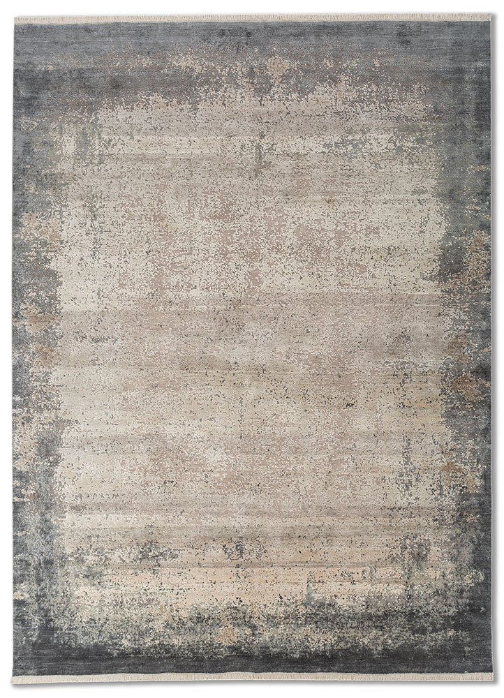 entropy blue wool and silk hand knotted Rug - HeadShot entropy blue wool and silk hand knotted Rug - HeadShot