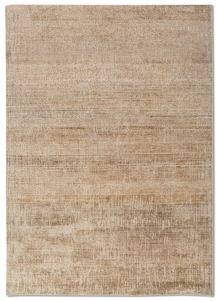 beige and brown beige and brown wool and silk hand knotted Rug