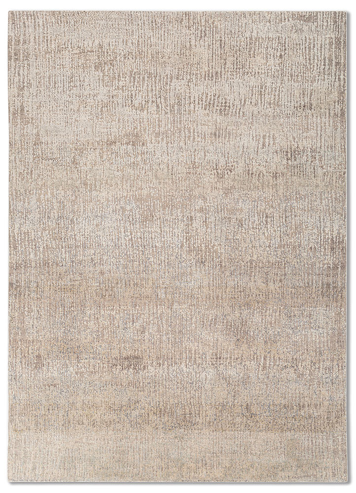  blue wool and silk hand knotted Rug