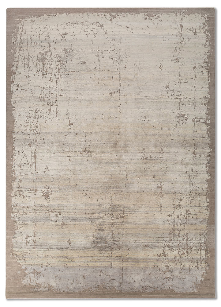 entropy ivory wool and silk hand knotted Rug - HeadShot entropy ivory wool and silk hand knotted Rug - HeadShot