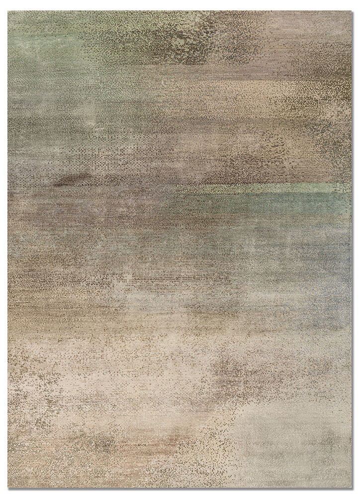 aprezo blue wool and silk hand knotted Rug - HeadShot aprezo blue wool and silk hand knotted Rug - HeadShot