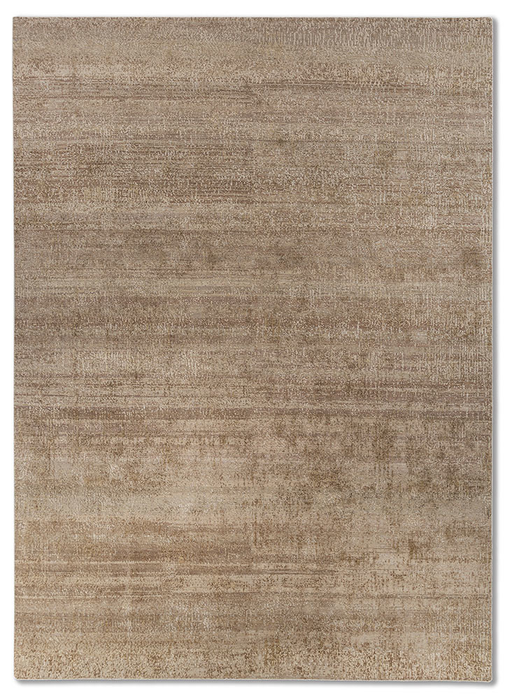 aprezo gold wool and silk hand knotted Rug - HeadShot