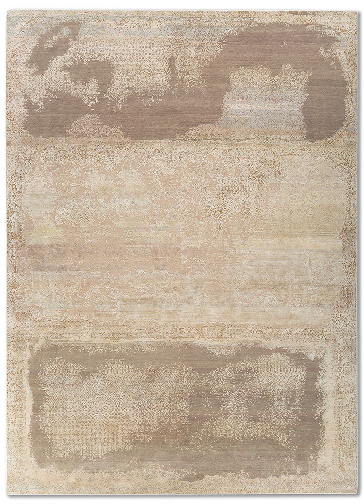 entropy ivory wool and silk hand knotted Rug - HeadShot entropy ivory wool and silk hand knotted Rug - HeadShot