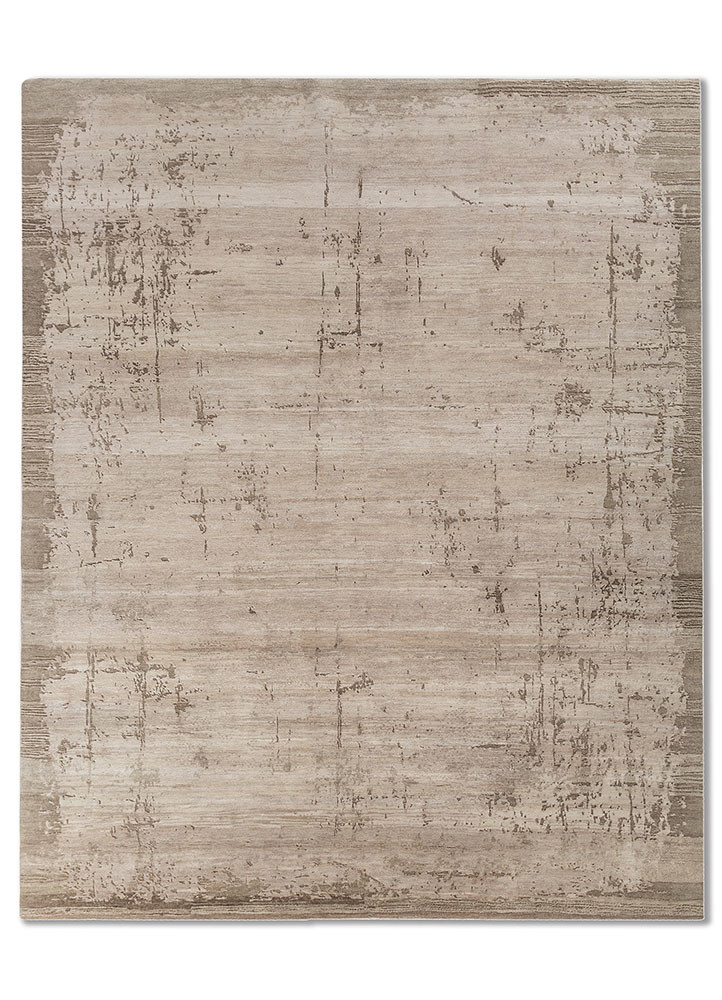 Entropy Ivory Hand Knotted Wool & Silk Rugs - Akws-13057 - Jaipur