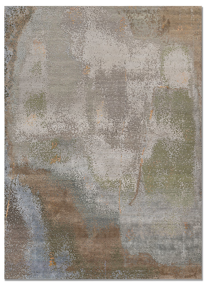 aprezo blue wool and bamboo silk hand knotted Rug - HeadShot aprezo blue wool and bamboo silk hand knotted Rug - HeadShot