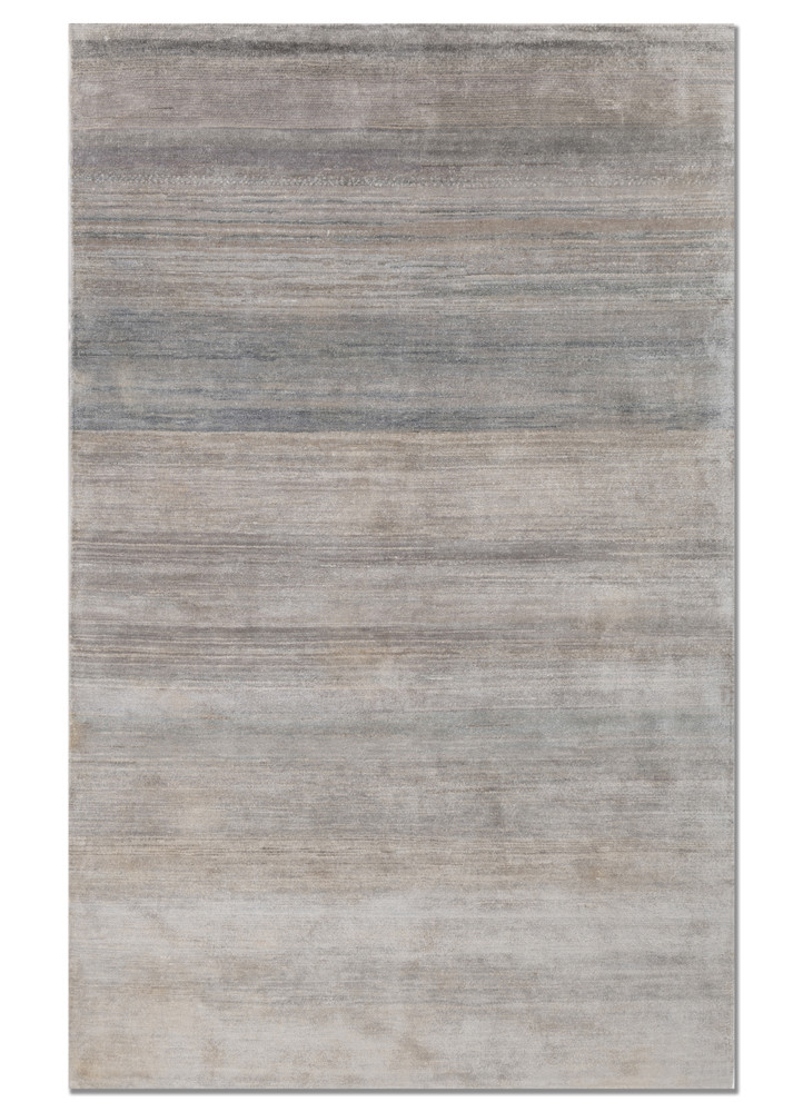 aprezo blue wool and silk hand knotted Rug - HeadShot
