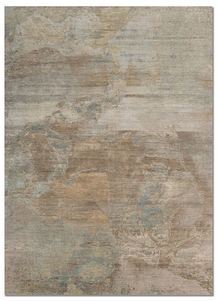 aprezo green wool and silk hand knotted Rug - HeadShot aprezo green wool and silk hand knotted Rug - HeadShot