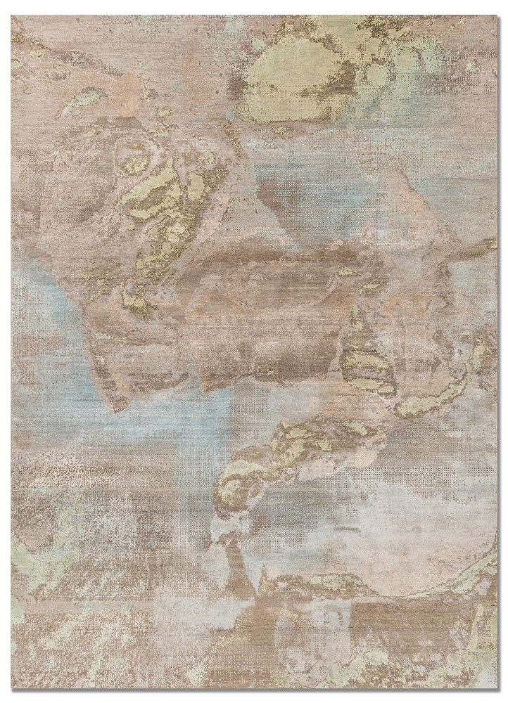 aprezo green wool and silk hand knotted Rug - HeadShot aprezo green wool and silk hand knotted Rug - HeadShot