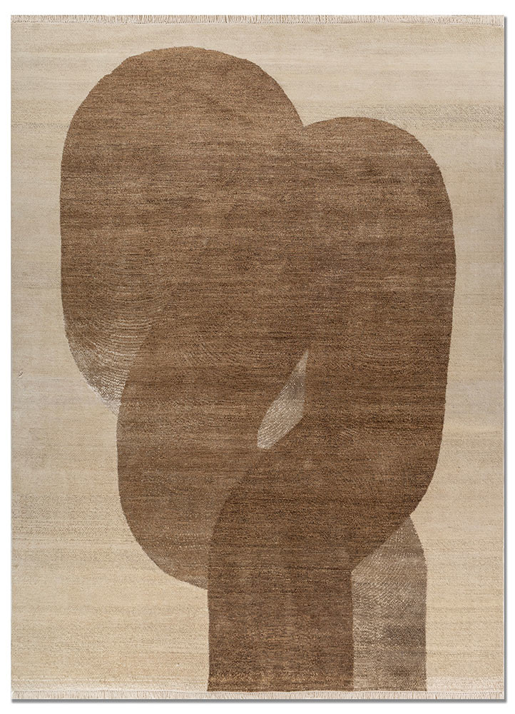 aprezo ivory wool and silk hand knotted Rug - HeadShot aprezo ivory wool and silk hand knotted Rug - HeadShot