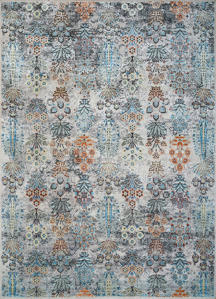 far east ivory wool and silk hand knotted Rug - HeadShot far east ivory wool and silk hand knotted Rug - HeadShot
