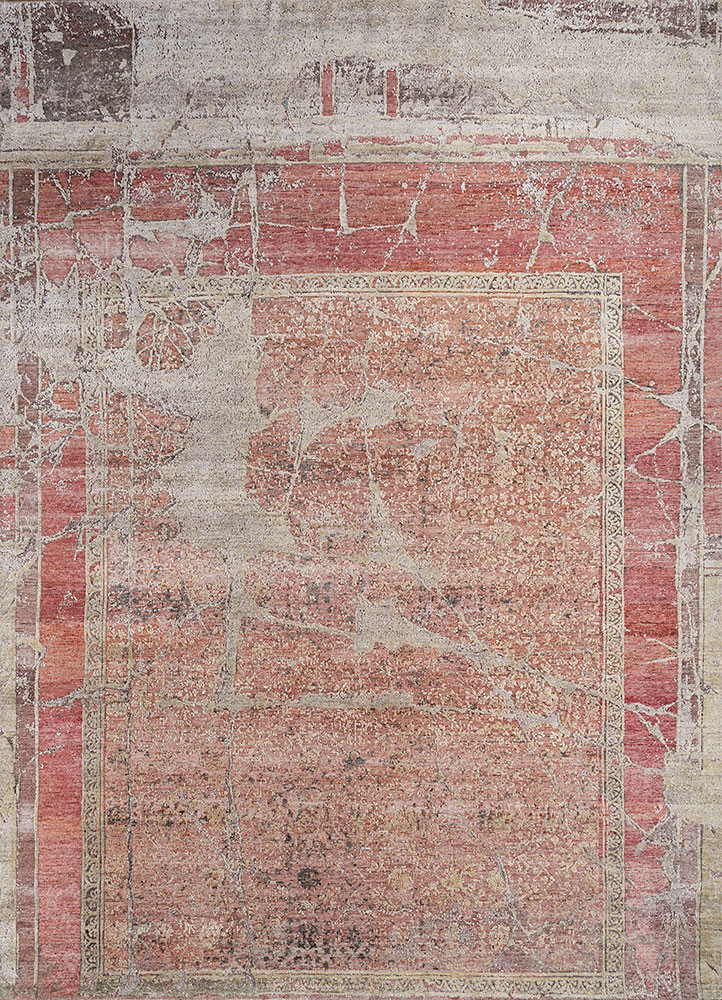 far east red and orange afghan wool and silk hand knotted Rug - HeadShot far east red and orange afghan wool and silk hand knotted Rug - HeadShot