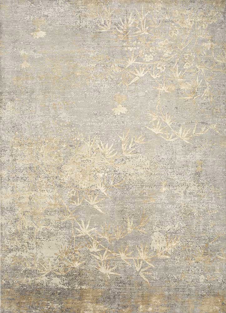 pansy ivory wool and silk hand knotted Rug - HeadShot pansy ivory wool and silk hand knotted Rug - HeadShot