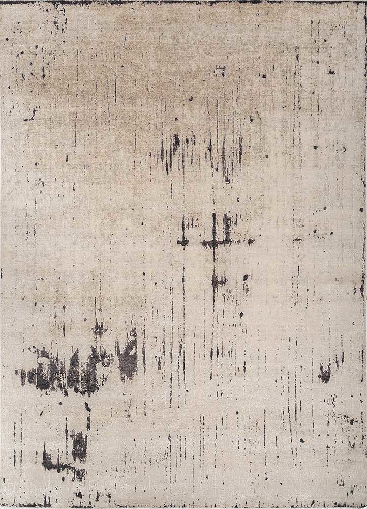 entropy ivory wool and silk hand knotted Rug