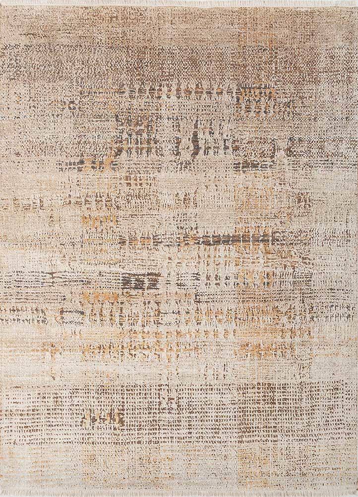 entropy ivory wool and silk hand knotted Rug - HeadShot entropy ivory wool and silk hand knotted Rug - HeadShot