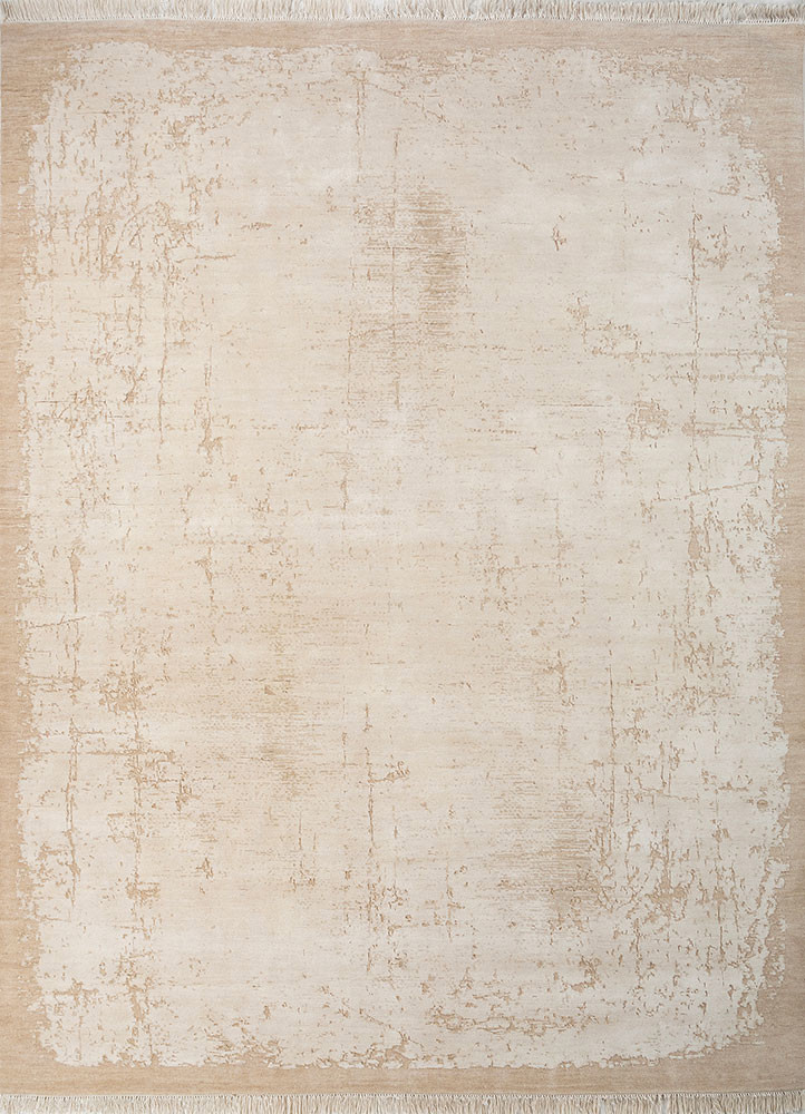 entropy ivory wool and silk hand knotted Rug - HeadShot entropy ivory wool and silk hand knotted Rug - HeadShot