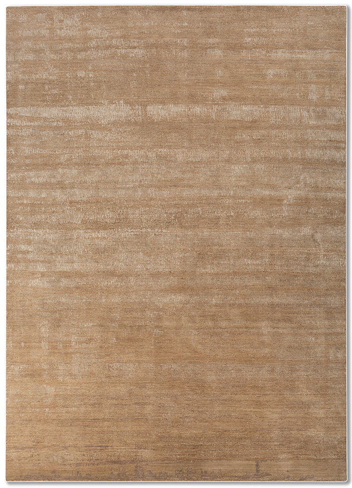  beige and brown wool and silk hand knotted Rug