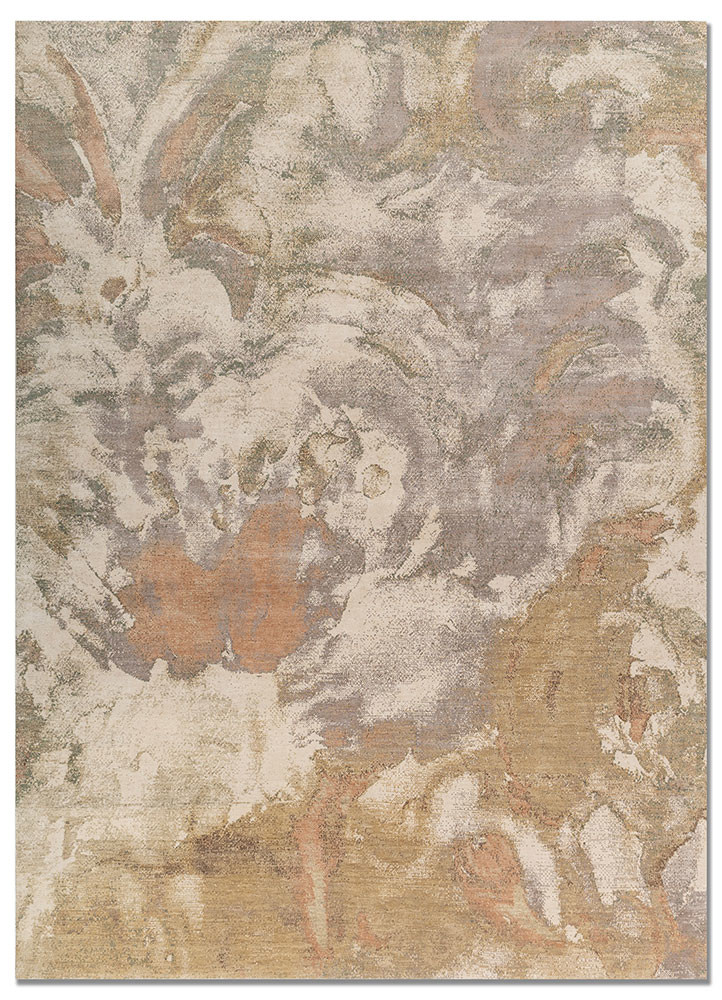 aprezo ivory wool and silk hand knotted Rug - HeadShot aprezo ivory wool and silk hand knotted Rug - HeadShot